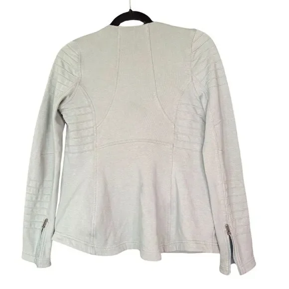 Athleta Women’s Moto Jacket Size XS Grey Green Full Zip Sweatshirt Minimalist - Picture 4 of 4
